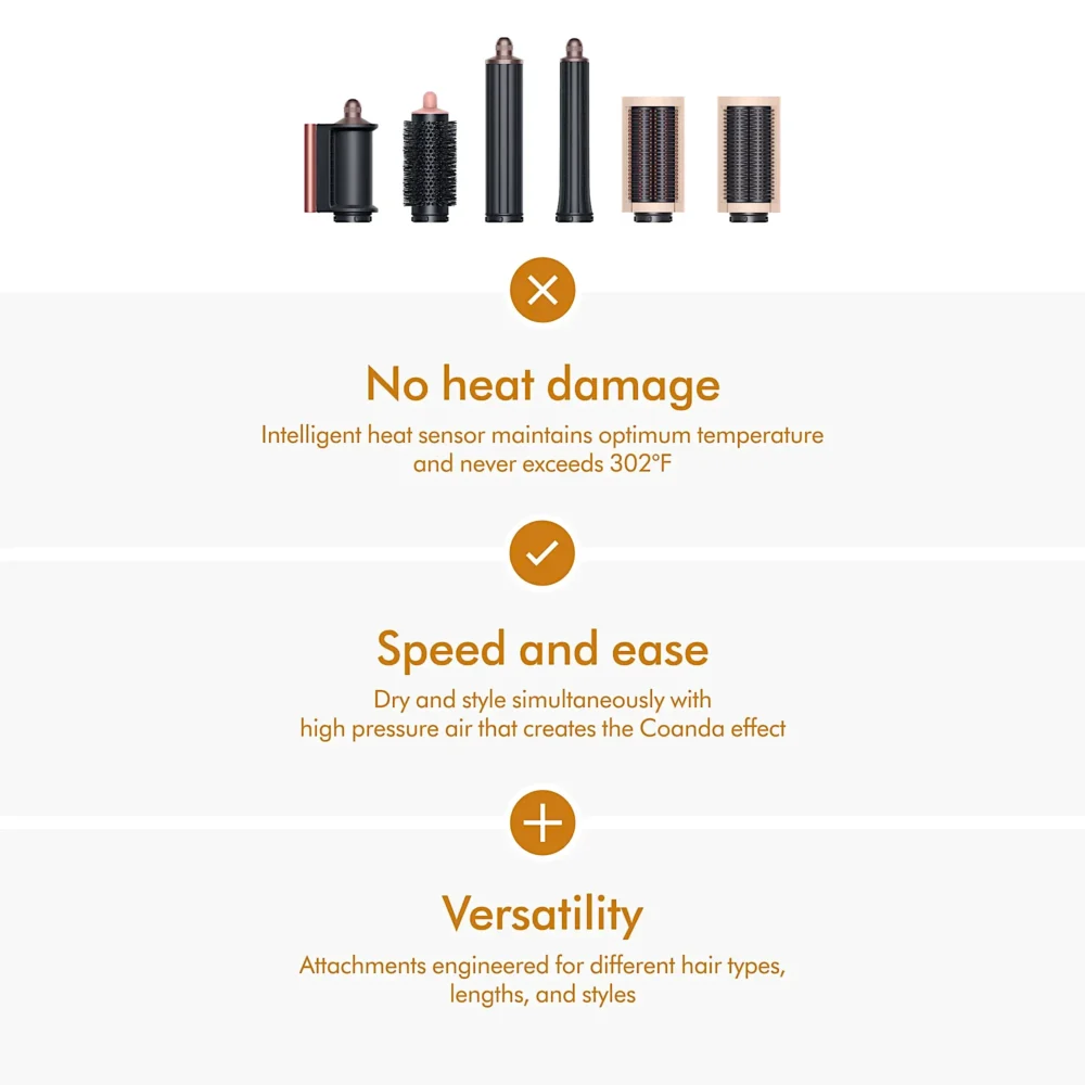 Dyson Airwrap Multi-styler Complete Long Ceramic Pink and Rose Gold no heat damage