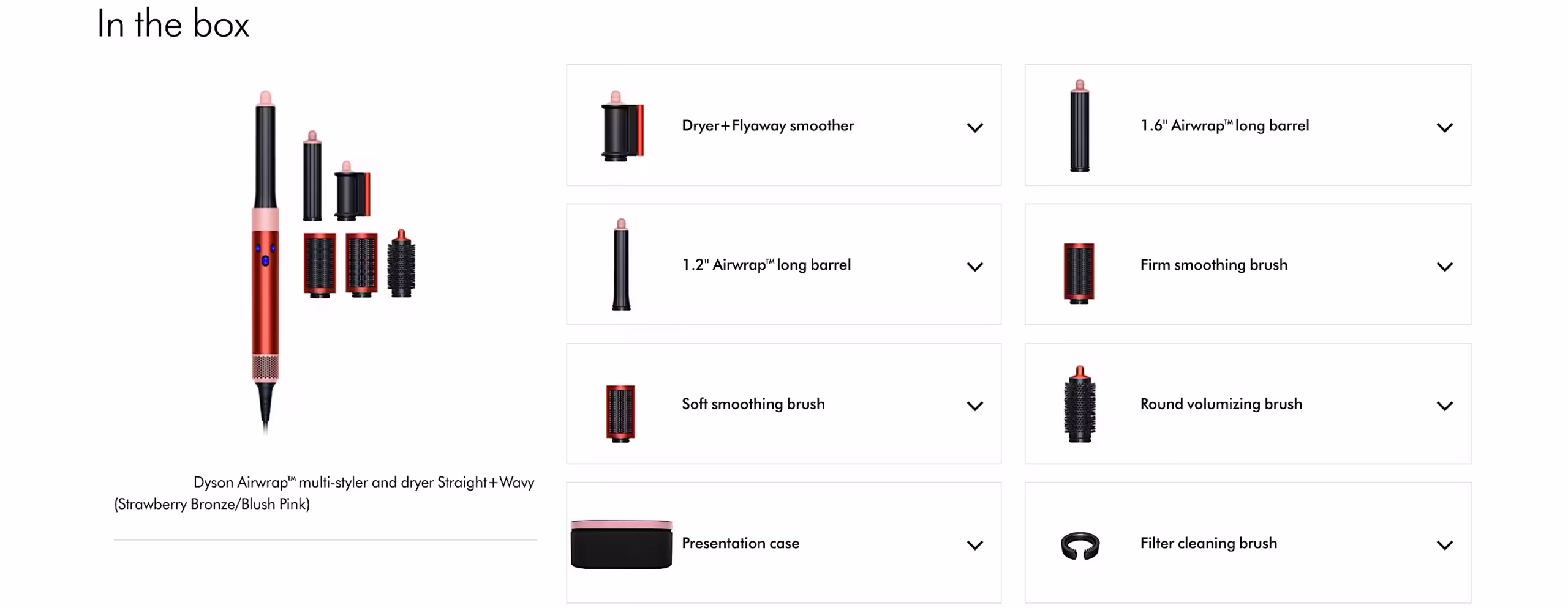 everything included in the box with dyson airwrap complete long strawberry bronze